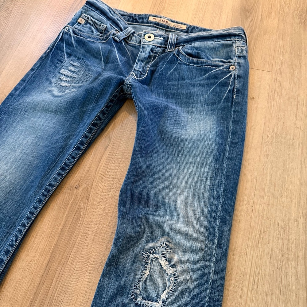 1206 Big Star sweet ultra low rise flare jeans 26R (28x30.5) western rodeo - Picture 12 of 13